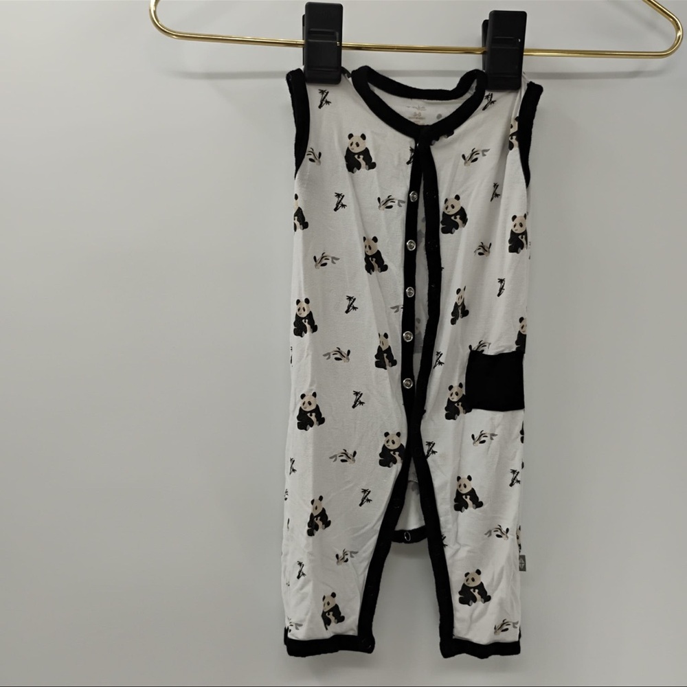 Kyte BABY Panda Print One Piece - Black and White
